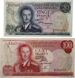 20 et 100 Francs Lot LUXEMBOURG  1966 P.54a et P.56