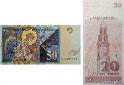 20 et 50 Denari Lot MACÉDOINE DU NORD  1993 P.10a et P.15a SPL
