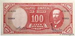 10 Centesimos sur 100 Pesos CHILE  1960 P.127a UNC-