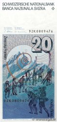 20 Francs SUISSE  1992 P.55j pr.NEUF