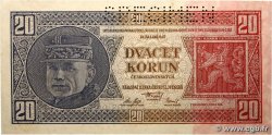 20 Korun Spécimen TCHÉCOSLOVAQUIE  1926 P.021s SPL