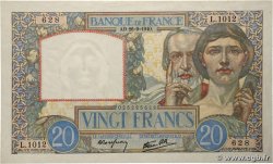 20 Francs TRAVAIL ET SCIENCE FRANCE  1940 F.12.07