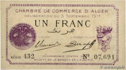 1 Franc ALGÉRIE Alger 1914 JP.137.01