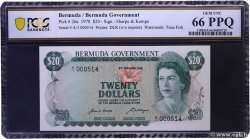 20 Dollars Petit numéro BERMUDA  1970 P.26a