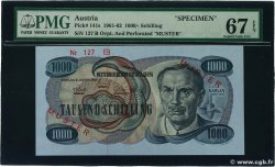 1000 Schilling Spécimen ÖSTERREICH  1961 P.141s