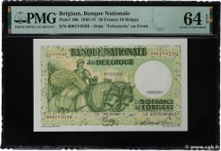 50 Francs - 10 Belgas BELGIEN  1945 P.106