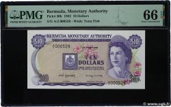 10 Dollars Petit numéro BERMUDAS  1982 P.30b