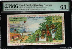 50 Nouveaux Francs FRENCH ANTILLES  1962 P.06a