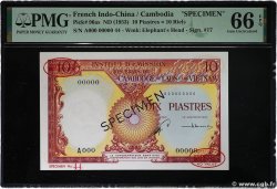 10 Piastres - 10 Riels Spécimen INDOCHINE FRANÇAISE  1942 P.096as NEUF