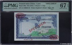 1 Piastre - 1 Kip Spécimen INDOCHINE FRANÇAISE  1954 P.100s NEUF