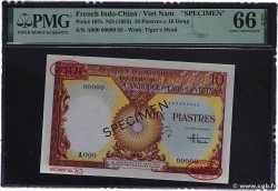 10 Piastres - 10 Dong Spécimen INDOCHINE FRANÇAISE  1953 P.107s NEUF