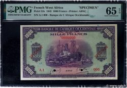 1000 Francs Spécimen FRENCH WEST AFRICA  1942 P.32s