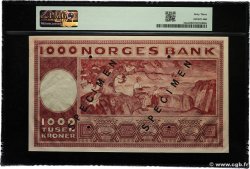 1000 Kroner Spécimen NORVÈGE  1949 P.35as UNC-