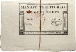 5 Francs Monval cachet rouge FRANCE  1796 Ass.63c