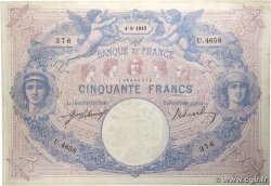 50 Francs BLEU ET ROSE FRANKREICH  1913 F.14.26 fSS