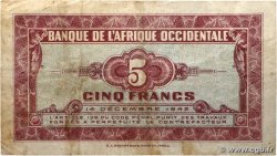 5 Francs FRENCH WEST AFRICA (1895-1958)  1942 P.28b VF