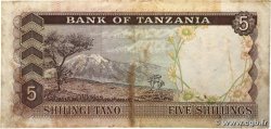5 Shillings TANZANIA  1966 P.01a F+