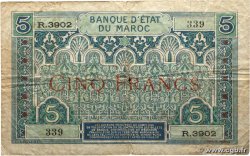 5 Francs MOROCCO  1924 P.09