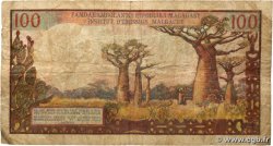 100 Francs - 20 Ariary MADAGASCAR  1966 P.057a VG
