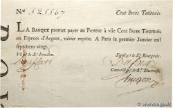 100 Livres Tournois typographié FRANCE  1720 Dor.26