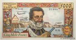 5000 Francs HENRI IV FRANCIA  1958 F.49.06 EBC