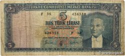 5 Lira TURKEY  1961 P.173