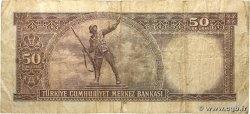 50 Lira TURKEY  1970 P.187A VG