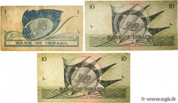 1 et 10 Lirot Lot ISRAËL  1955 P.25 et P.27a/b TB