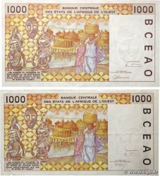 1000 Francs WEST AFRICAN STATES  1995 P.711Ke et P.711Kh VF+