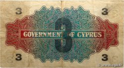 3 Piastres CHYPRE  1943 P.26 TB