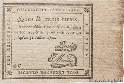 300 Livres Faux FRANCE Regionalismus und verschiedenen Rouen 1792 P.- VZ
