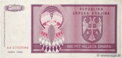 5000 Dinara BOSNIA HERZEGOVINA  1992 P.138a VF+