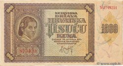 1000 Kuna CROATIA  1941 P.04a VF+