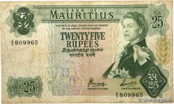 25 Rupees MAURITIUS  1967 P.32b VG