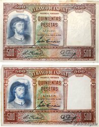 500 Pesetas Lot SPANIEN  1931 P.084