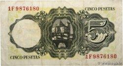 5 Pesetas SPANIEN  1951 P.140a fVZ