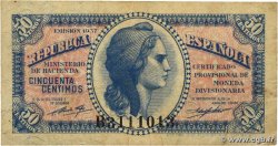 50 Centimos SPANIEN  1937 P.093