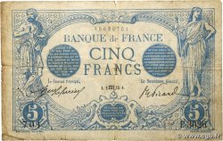 5 Francs BLEU FRANKREICH  1913 F.02.21
