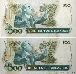 500 Cruzados Lot BRASILIEN  1986 P.212c et P.212d fST+