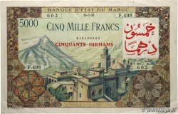 50 Dirhams sur 5000 Francs MAROC 1953 P.51