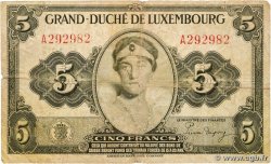 5 Francs LUXEMBOURG  1944 P.43b
