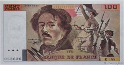 100 Francs DELACROIX imprimé en continu FRANCE  1990 F.69bis.02e1