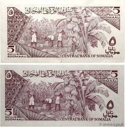 5 Shilin = 5 Shillings SOMALIA  1983 P.31a et P.31c XF+