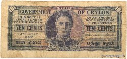 10 Cents CEYLON  1942 P.043a G