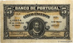 5 Escudos PORTUGAL  1925 P.133 fS