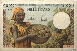 1000 Francs tpe 1957 IE AFRIQUE ÉQUATORIALE FRANÇAISE  1957 A.143a