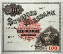 100 Kronor SUÈDE  1957 P.45c
