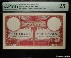 100 Francs MAROC  1921 P.14 TTB