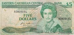 5 Dollars CARIBBEAN   1986 P.18l