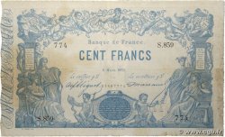 100 Francs type 1862 - Bleu à indices Noirs FRANCE  1875 F.A39.11 TB